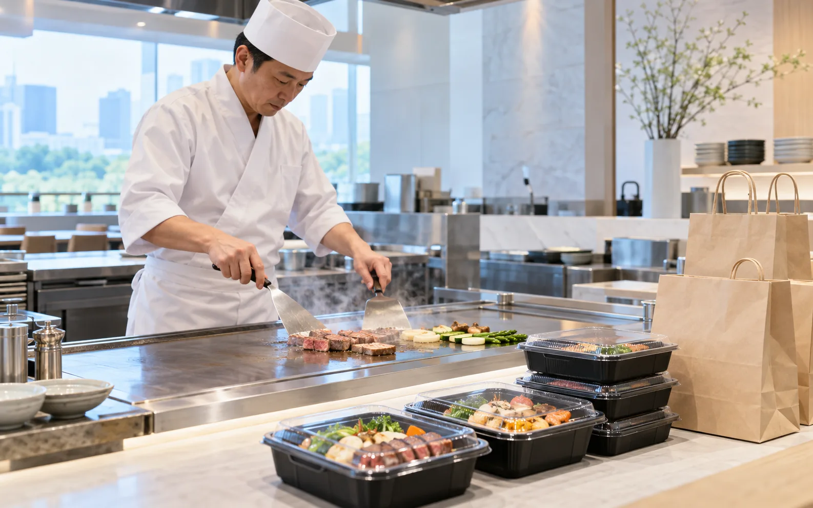 飲食業（鉄板焼き）のイメージ
